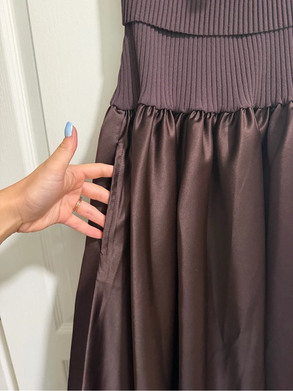 NWT Collection foldover mixy dress in duchesse satin